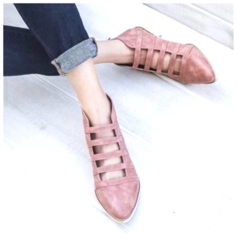rose distressed cut out booties